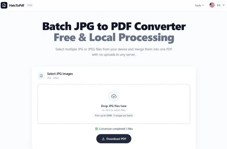 Download PDF file generated from PNG images